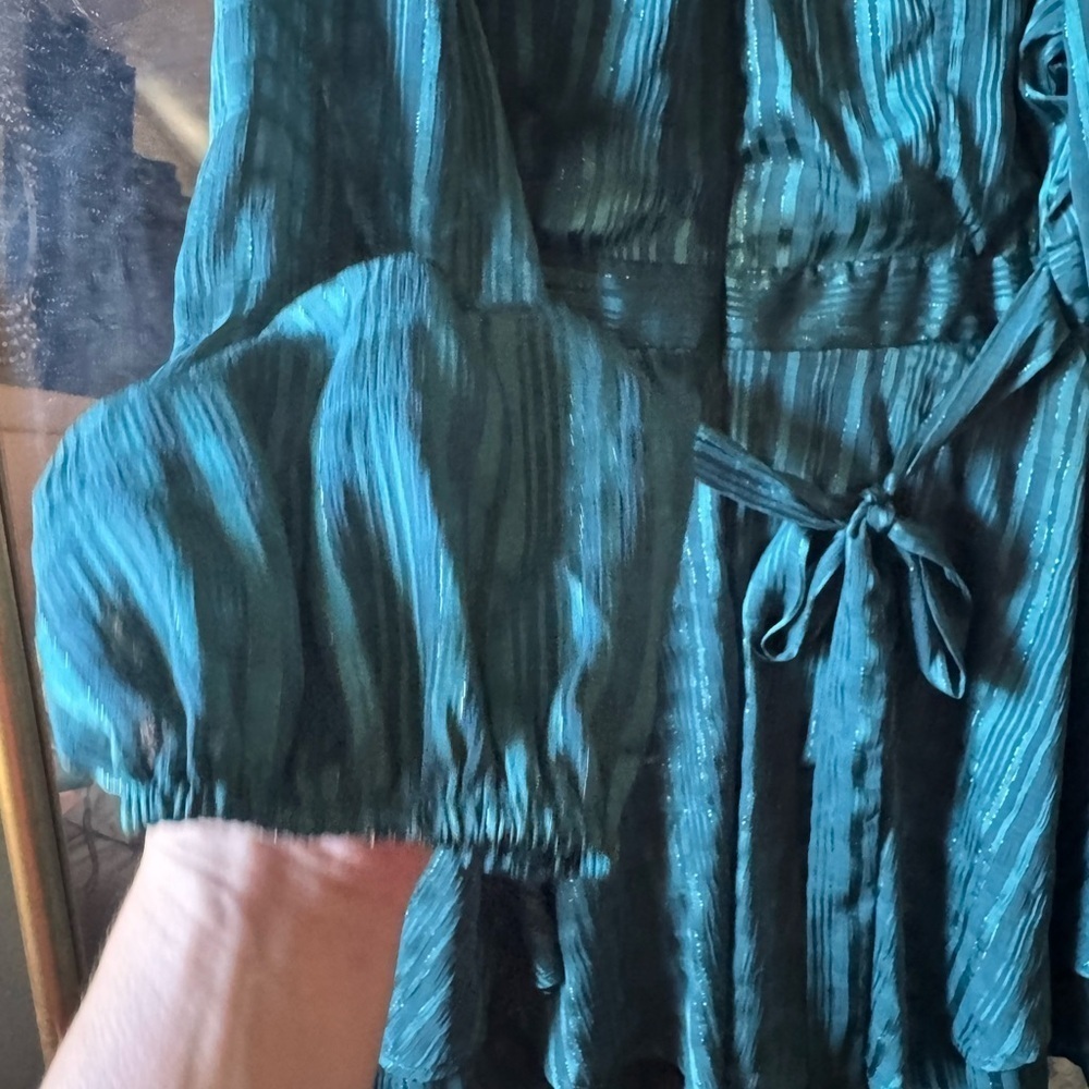Elegant Teal Women's wedding guest cocktail Dress - Picture 4 of 11